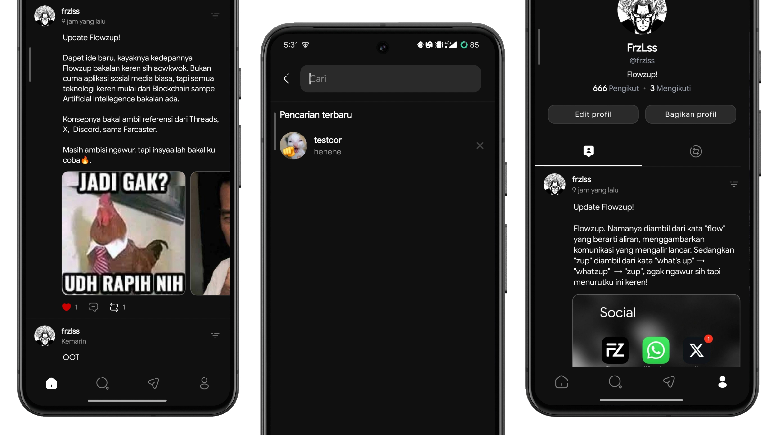 Preview Flowzup Social App